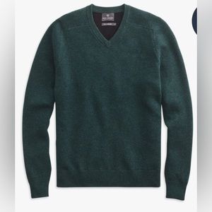 Mack Weldon Cashmere v neck sweater and slippers.